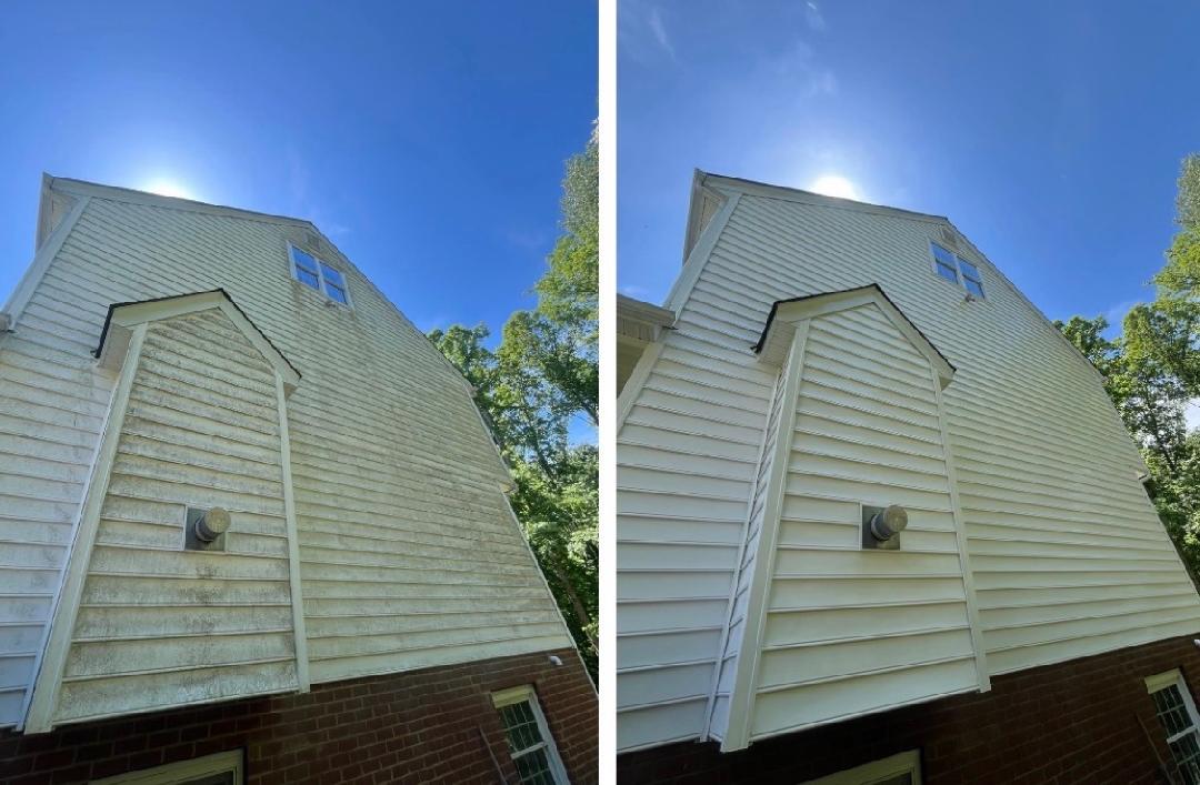 Before and after pressure washing - Midlothian VA