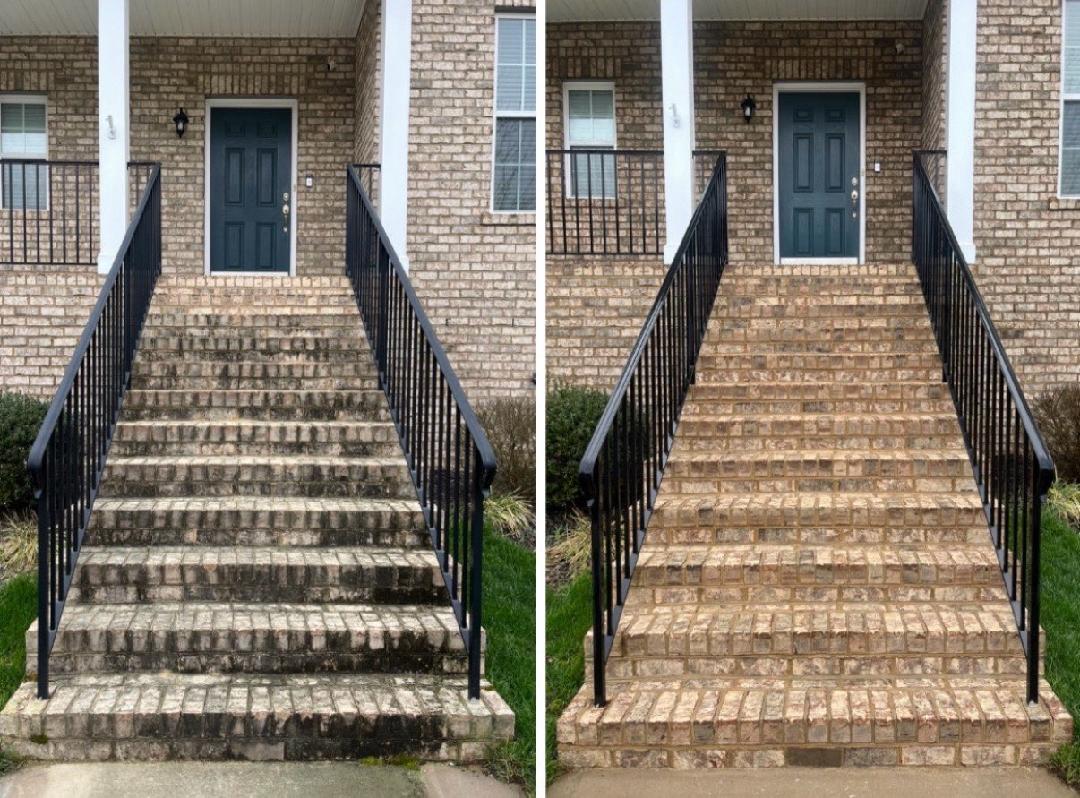 Driveway pressure washing before and after - Chesterfield VA